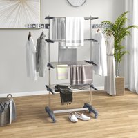 HOMCOM Foldable Clothes Drying Rack - Grey / 172cm