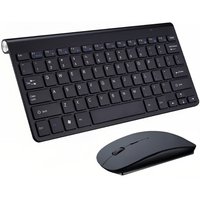 Portable Wireless Mini Keyboard and Mouse Combo Set - Black