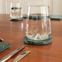 Round Marble Coasters - 10cm - Green - Pack of 6 - Green