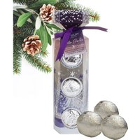Bath Bomb Christmas Cracker Patchouli Grapefruit Vanilla 3x 100g - Silver