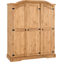 4 Door Wardrobe Distressed Waxed Pine - Natural