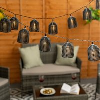 20pc Lobster Pot Solar String Lights - Black
