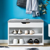 2 Tier Shoe Rack Bench - Grey