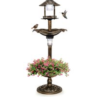 Solar Outdoor Bird Bath - Bronze