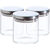 Scandi Storage Jar with Metallic Lid - 550ml - Silver / 3