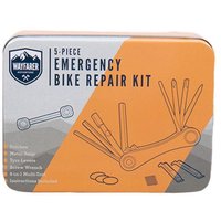 Wayfarer 5 Piece Emergency Bike Repair Kit with Tin Box - Silver