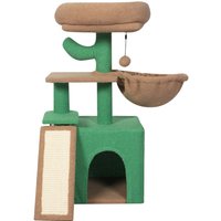 Multi-Level Cat Tree Tower with Condo Hammock - Brown