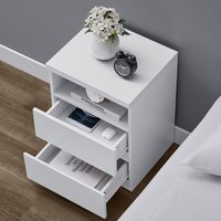 Nightstand with LED Light - White