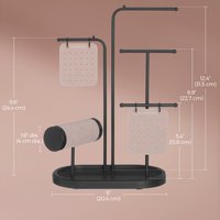 SONGMICS Elegant Jewellery Organiser Stand Holder - Black