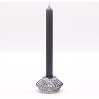 Midnight Grey Flower Flip Candle Tealight Holder Stylish Durable Decor - Grey