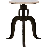 Vasco 3 Leg Bar Stool With White Marble Top - Black