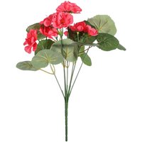 Artificial Geranium Bush 7 Stems 30cm - Dark Pink