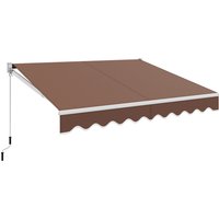 Patio Sun Shade Retractable Awning - Brown