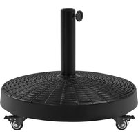 24kg Resin Patio Umbrella Base with Wheels - Black