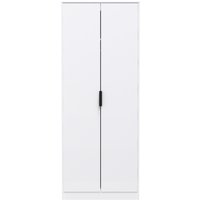 Diego Ready Assembled Tall Plain Wardrobe - White Matt