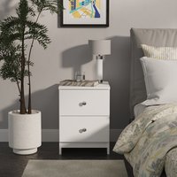 Yarmouth Fully Assembled 2 Drawer Bedside Cabinet - White Matt