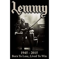 Lemmy Lived To Win Textile Poster - Black/White