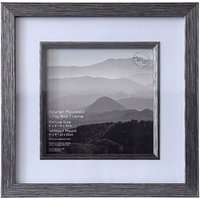 Mounted Inlay Box Photo Frame - Pewter / 6 x 6 inch