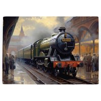 Steam Train Worktop Saver - Small Textured Glass Chopping Board - Neutral