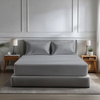 Snug City Microfibre Soft Touch Fitted Sheet 40cm Extra Deep Skirt Plain Dyed Bed Linen in Silver | Size: Double
