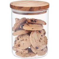 Eden & Willow Glass Kitchen Storage Canister with Acacia Wooden Lid - Clear / 0.8l