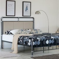Comfy Living, Metal Industrial Scaffold Pipe Bed Frame - Grey / Single Comfy Living, Metal Industrial Scaffold Pipe Bed Frame - Grey / Single