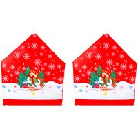 Christmas Dining Chair Covers - Red / Snowman / 2