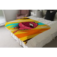 Pop Art Retro Vintage Colorful Background Blanket - Yellow