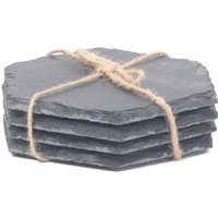 Drinks Hexagonal Slate Coaster - Grey