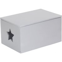 Soft Wood Silver Painted Storage Box with Star Cut Out - Silver