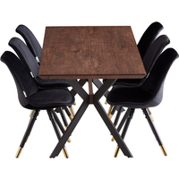 Sofia Blaze LUX Dining Set with an Extendable Table and 6 Chairs - Black