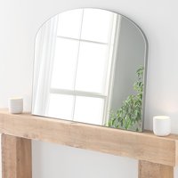 Simple Arched Plain Mantle Mirror - Silver