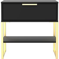 Diego Ready Assembled Single 1 Drawer Bedside Cabinet (Diego) - Black Ash