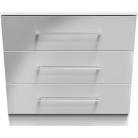 , Worcester Ready Assembled 3 Drawer Chest - Uniform Gloss & White , Worcester Ready Assembled 3 Drawer Chest - Uniform Gloss & White