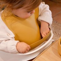 Baby Silicone Weaning Bib - Ochre