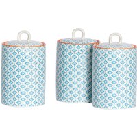 Hand-Printed Kitchen Canister - 1 Litre - Blue