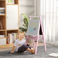 AIYAPLAY, 3 in 1 Adjustable Height Easel for Kids with Paper Roll - Pink AIYAPLAY, 3 in 1 Adjustable Height Easel for Kids with Paper Roll - Pink