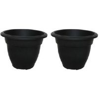 45cm Black Round Bell Plant Pot Flower Planter Plastic Garden Pot - Black / 2