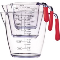 Brights Three Piece Measuring Jug Set Cherry, Sleeved - Red