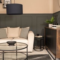 Reni Large Fabric Pendant Drum Lampshade - Navy Blue