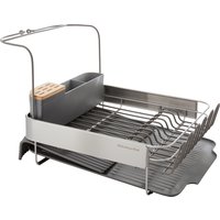 Expandable Dish-Drying Rack with Glassware Attachment - Grey