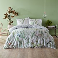 Aaliyah Botanical Duvet Cover Set - White/Sage / Superking