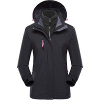 Thickened Waterproof Womens Hardshell Jacket - Black / 62cm