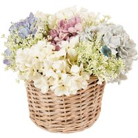 Hydrangea and Gypsophila Floral Basket - Multicolour