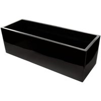 Gel Coated Fibreglass Trough Planter in Black - Black / 55l