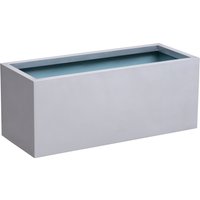 Rectangular Zinc Galvanised Silver Trough Planter - 160l