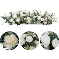 Livingandhome Artificial Flower Row for Wedding Aisle Decor - Green