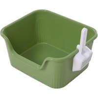Kidkid Cat Litter Box Open Top with High Sides and Scoop - Green