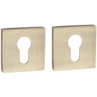 Lima Euro Key Hole Cover Escutcheon Square Rose Antique Brass - Brass