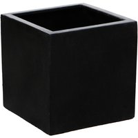 Black Poly Terrazzo Cube Outdoor Planter - Black / 42cm